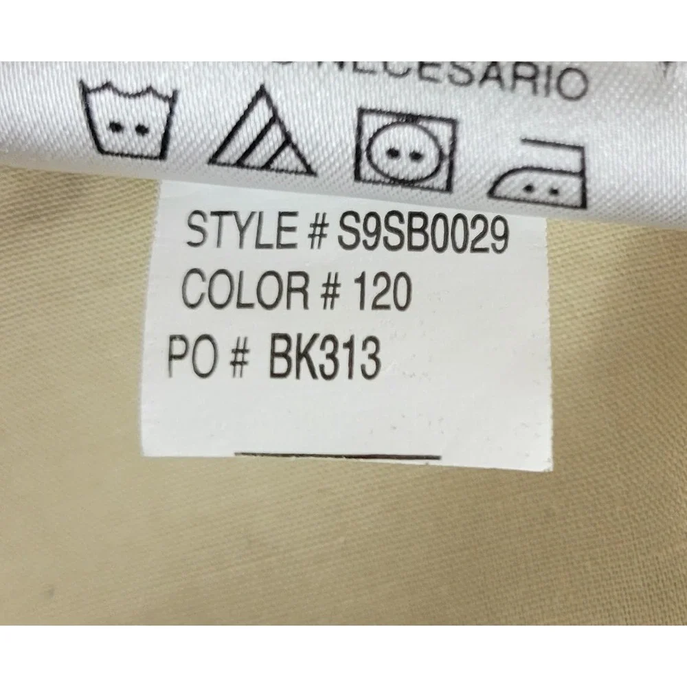 Savane Performance Chino Mens 36x34 Alabaster Beige Flat Front S9SB0029 NWT